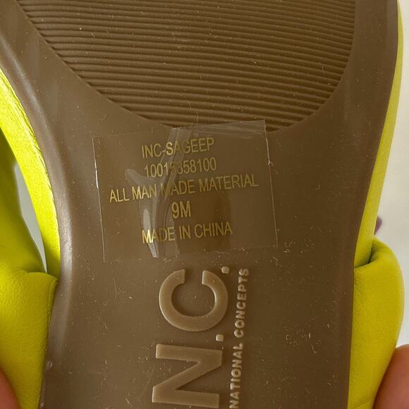 NWT INC Womens Faux Leather Open Toe Square Toe High Heel Thong Pumps Size 9M - Picture 9 of 9